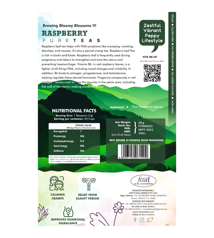 Innoveda Raspberry Leaf Tea - 50 gms